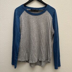 Veronica Beard Blue & Gray Baseball T-Shirt